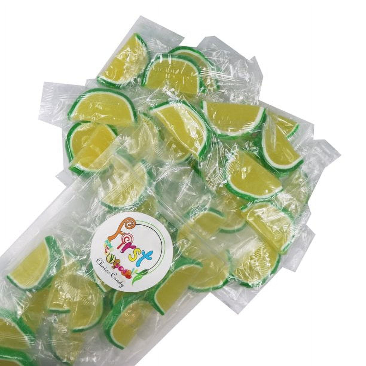 Jelly Fruit Slices Gummy Candy Individually Wrapped (Lemon Lime, 1