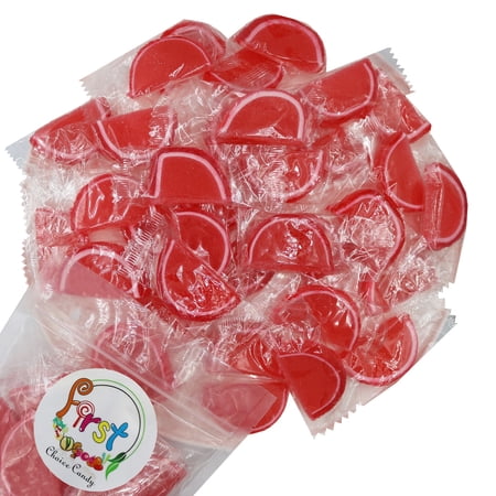 Jelly Fruit Slices Gummy Candy Individually Wrapped (Red Strawberry, 1 Pound)