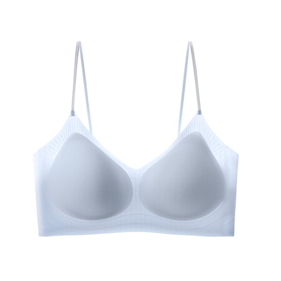 Jelly Full Coverage Wireless Bras for Women Seamless Push Up Padded Bralette Comfortable Everyday Bra no Underwire (Light Blue,M)
