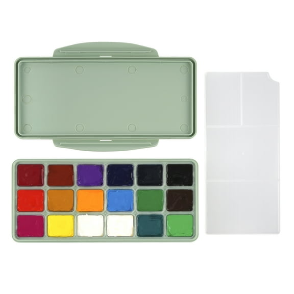 Artist's Loft Jelly Gouache Paint Set - 18 Assorted Colors per Set with Palette and Case, Vibrant, Blendable Paints for Artists & Crafters, 6 Pack