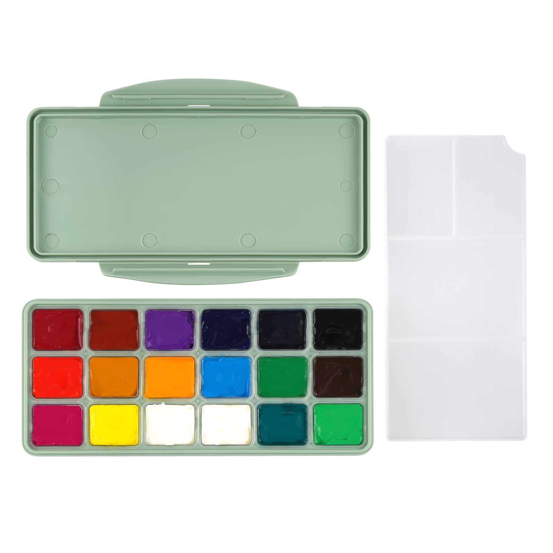 Artist's Loft Jelly Gouache Paint Set - 18 Assorted Colors per Set with Palette and Case, Vibrant, Blendable Paints for Artists & Crafters, 6 Pack