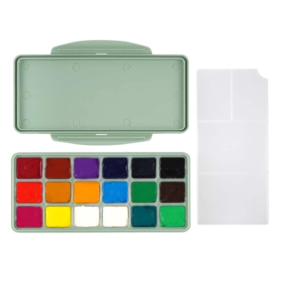 Artist's Loft Jelly Gouache Paint Set - 18 Assorted Colors per Set with Palette and Case, Vibrant, Blendable Paints for Artists & Crafters, 6 Pack