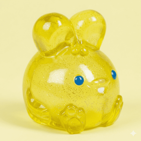 Jelly Hops Scented Bunny Squishy Fidget Toys, Sparkly Solid Fidget Toys for Adults - Stress & Sensory Relief Toys, Sensory Stress Balls for Spring Fun and Easter Baskets, Strawberry, Banana..