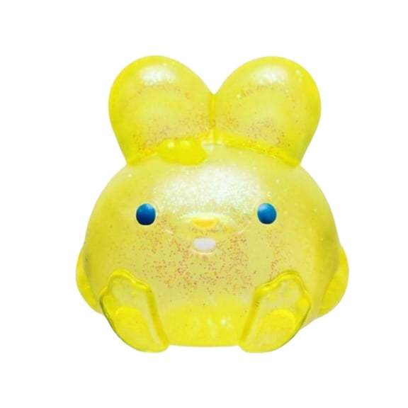 Jelly Hops Scented Bunny Squishy Fidget Toys - Sparkly Solid Squish Texture with Strawberry, Banana & Blue Raspberry Scents, Sensory Stress Balls for Spring Fun and Easter Baskets
