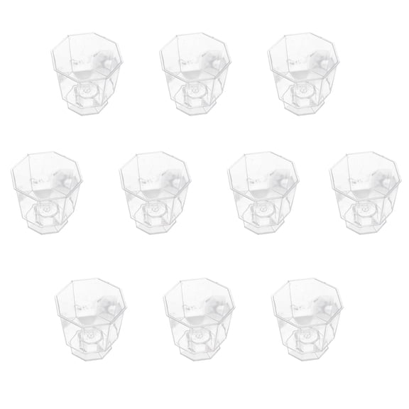 FELTECHELECTR Plastic Mini Dessert Cups Transparent For Bakeries 10Pcs 2.75x2.75in