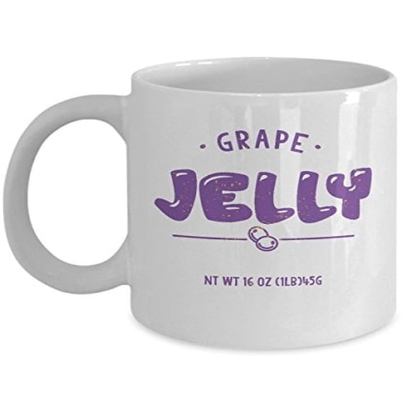 Jelly Jar 11 oz Coffee Mug - Grape White Ceramic Gift