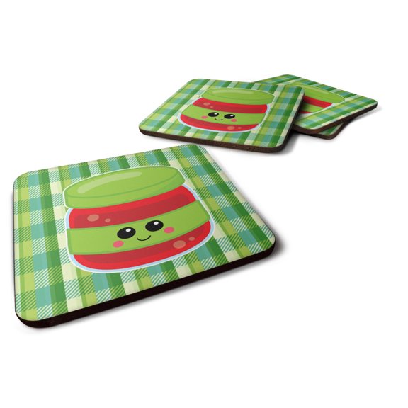 Jelly Jar Face Foam Coaster Set of 4