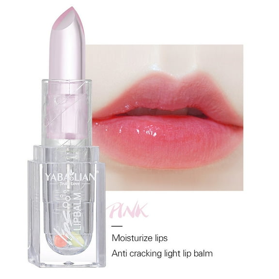 Jelly Lipstick, Color Changing Lip Balm, Temperature Sensitive Moisturizing Flower Infused Lipstick, Long Lasting Hydrating Nutritious Lip Gloss with PH Color Change Technology