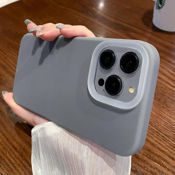 Jelly Liquid Silicone Soft Case for iPhone 14 13 12 11 pro Max Candy Colors Slim Shockproof Matte Anti-Fingerprint Cases Cover (for iPhone 13 Pro Max,Gray)