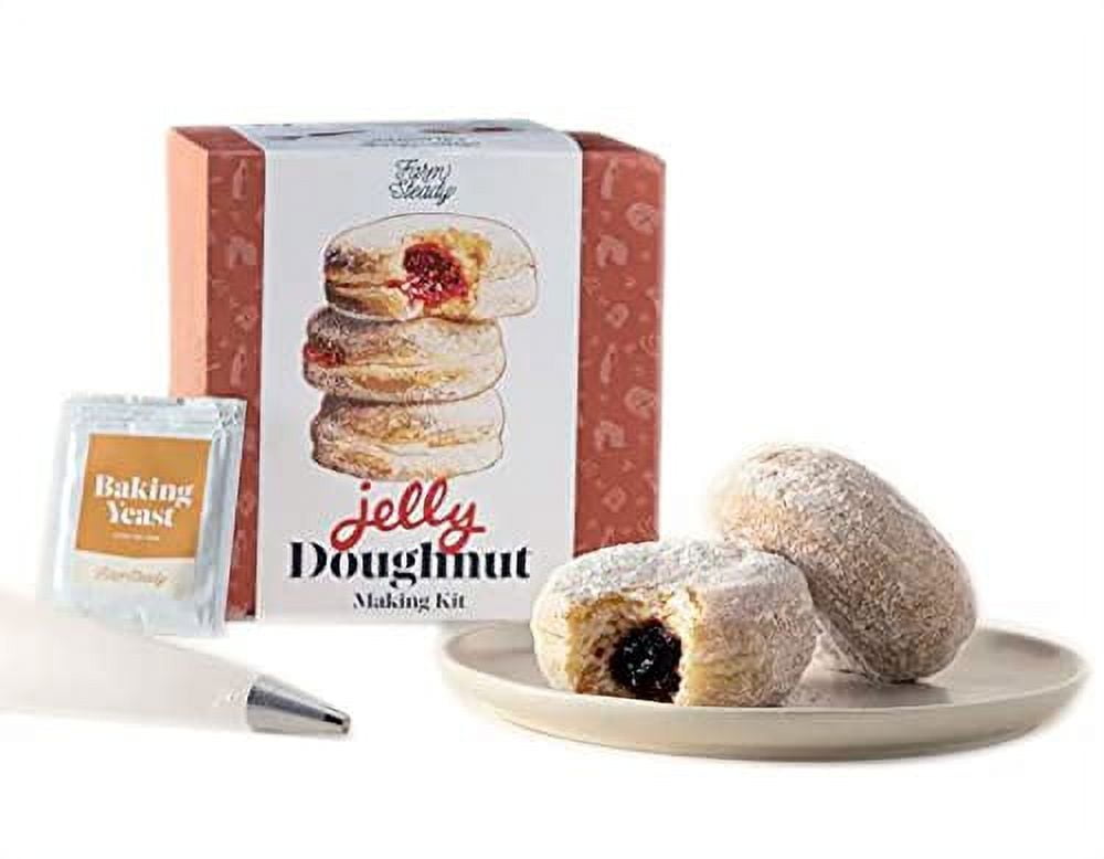 Jelly Making Kit! Includes Doughnut Baking Mix, Baking Yeast, Finishing Sugar Piping Bag And