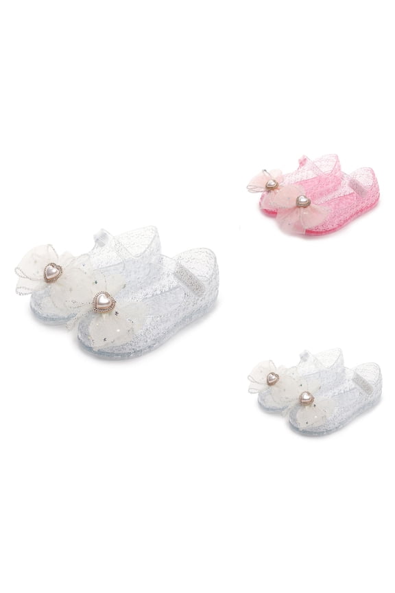 Jelly Mary Jane Sandals for Girls, Princess Dance Party Shoes Toddler Dress Flats Summer Beach Wear Glitter Soft Frozen Inspired Elsa Snow Size 9