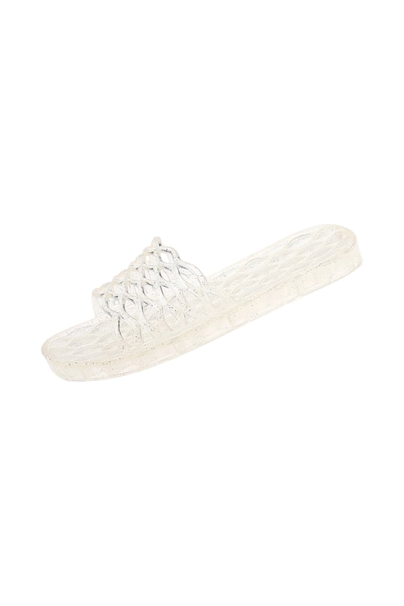 Jelly Mesh Ballet Flats Slides Clear Jelly Sandals for Women Slip on Beach Water Shoes Barefoot Cute Kawaii Alternative Fashion for Girls House Festivals Vacation Gifts Summer Wedding Guests, 36