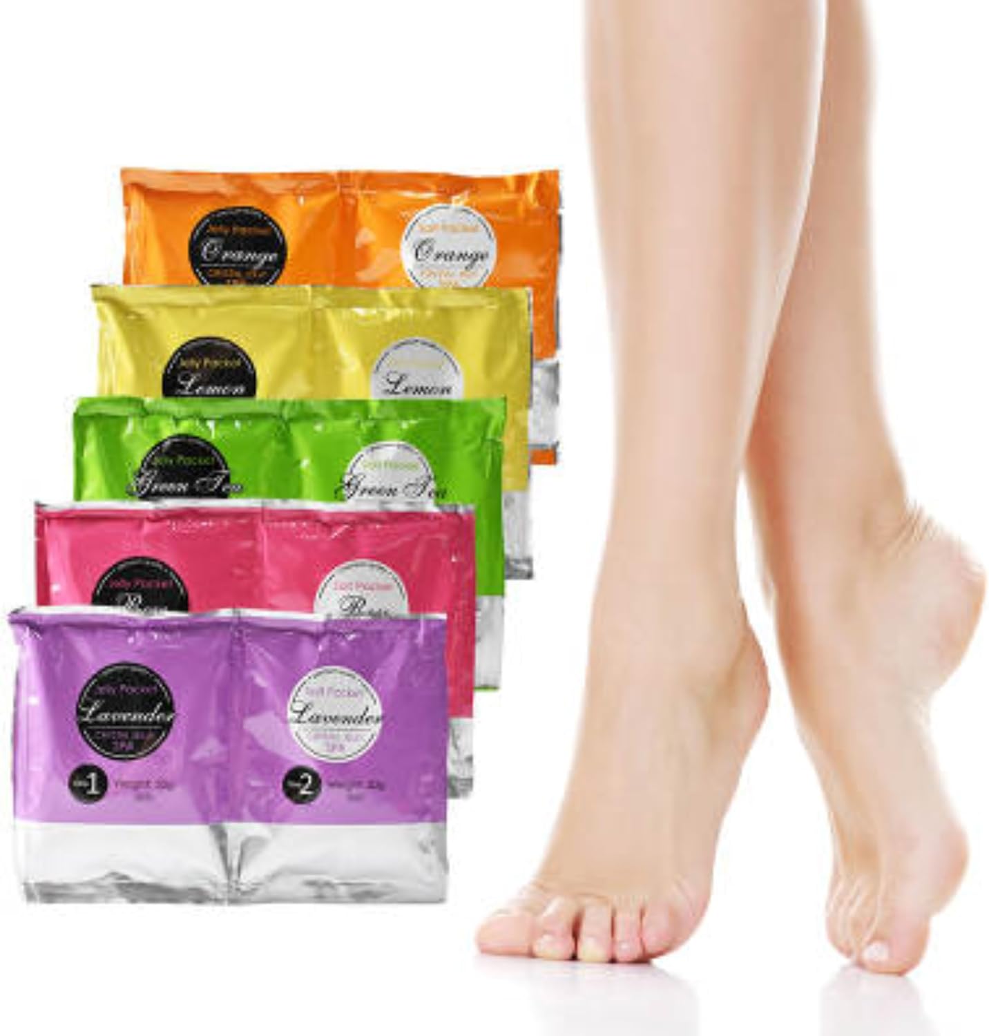 Jelly Pedicure Foot Soak Packets 5 Pcs Multi Pack Exfoliating Foot Spa