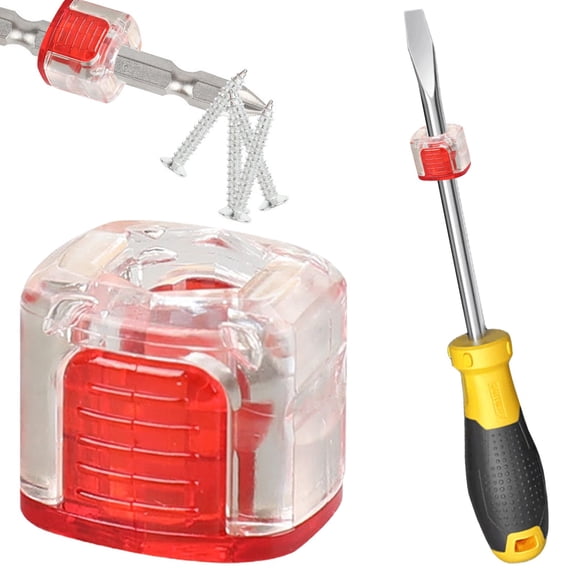 Jelly Pen Magnetizer Red — Squeeze Pen Magnetizer Tool for Magnetic Screwdrivers, Instant Pen Magnetizer for Small Screws and Hardware Handling