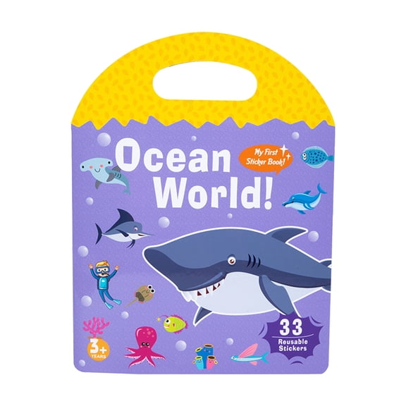 Jelly Reusable Sticker Books for Toddlers 1-3 2-4 Years, Portable Travel Toys Sticker Activity Book for Kids 2 3 4 Year Old Girls Boys, Animal Insect Dinosaur Ocean Space Car