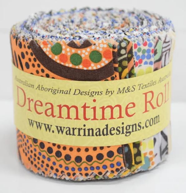 Jelly Roll (20 cuts) - Dreamtime Multi M&S Textiles Australian Aboriginal Aborigine 2.5" Strips Roll-Ups Bundle Quilter's Cotton Fabric Precuts (XMST-DTRA20) M529.30