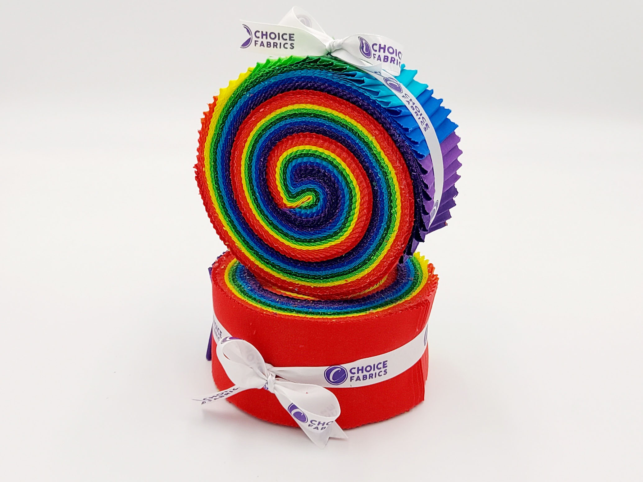 Jelly Roll (40 cuts) - Rainbow - Supreme Solids 100% Quilting Cotton Fabric Precuts 2.5" Strips Roll-Up Bundle - Designed by Choice Fabrics (Rainbow) (FE-62277-001)