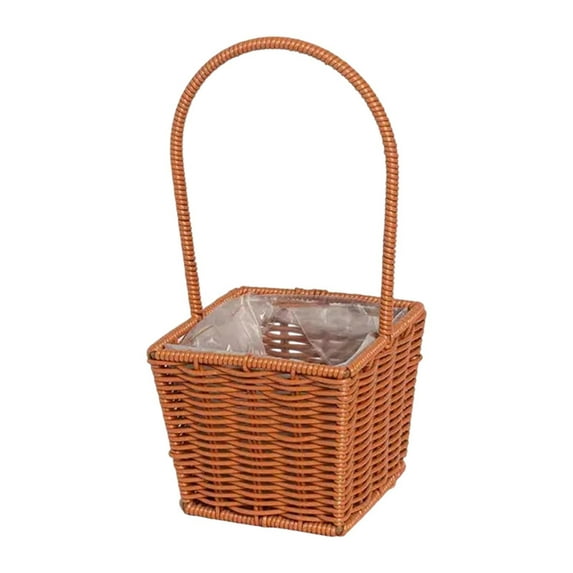 MAGIDEAL Flower Basket Bin Large Home Decoration Fruits Holder Candy Basket Container for Square 13x13x29cm
