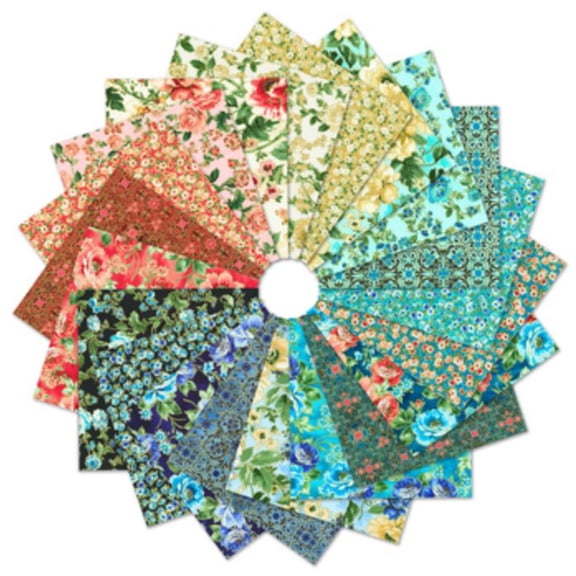 Jelly Roll - Decadent Garden Complete Collection Studio RK Robert Kaufman 2.5" Strips Roll-Ups Bundle Quilter's Cotton Fabric Precuts (RU-1281-40) M493.39