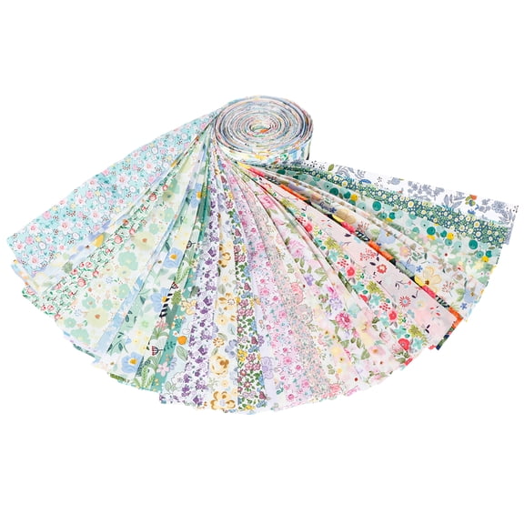 Jelly Roll Fabric Beautiful Cotton Strips Bundles Multipurpose Cotton Quilting Fabric Soft Jelly Roll Fabric Strips with Various Patterns Exquisite Cotton Strips Bundles for Sewing
