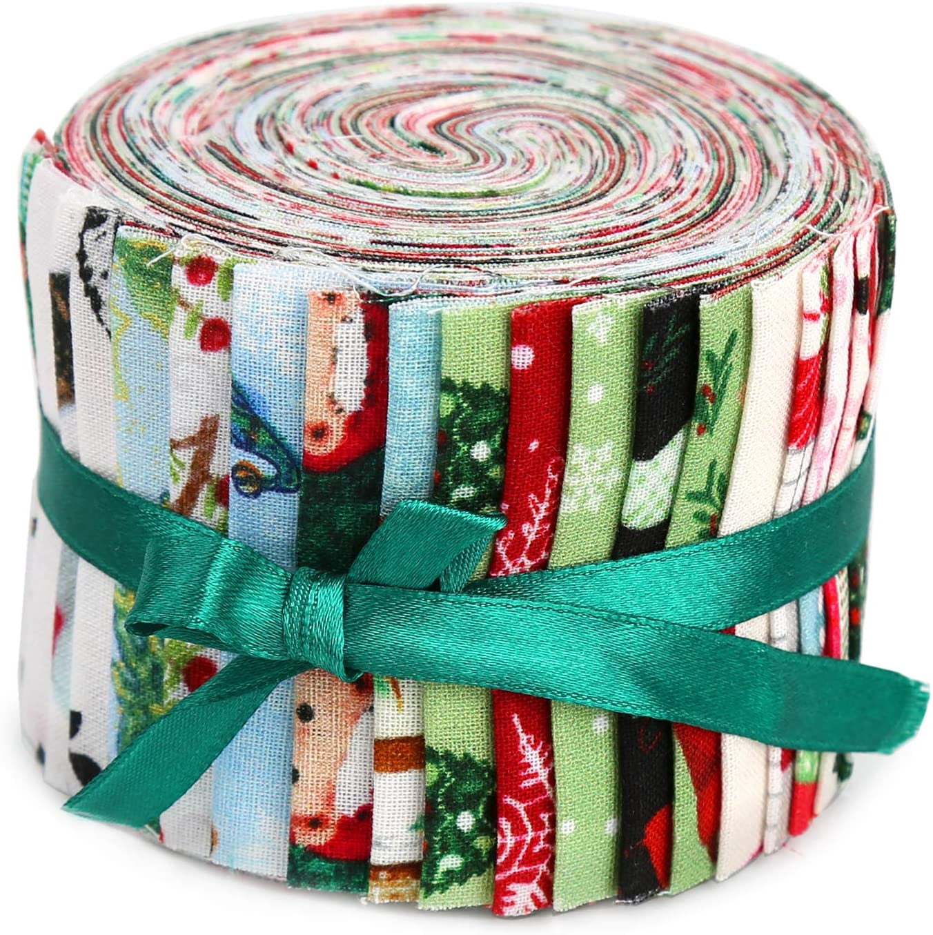 Jelly Roll Fabric Strips 20 Pre-Cut Christmas Patterns Quilting ...