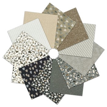 Jelly Roll - Holiday Charms Taupe Colorstory Studio RK Robert Kaufman Christmas Winter Holidays 2.5" Strips Roll-Up Bundle Quilter's Cotton Fabric Precuts (RU-1266-40) M494.62