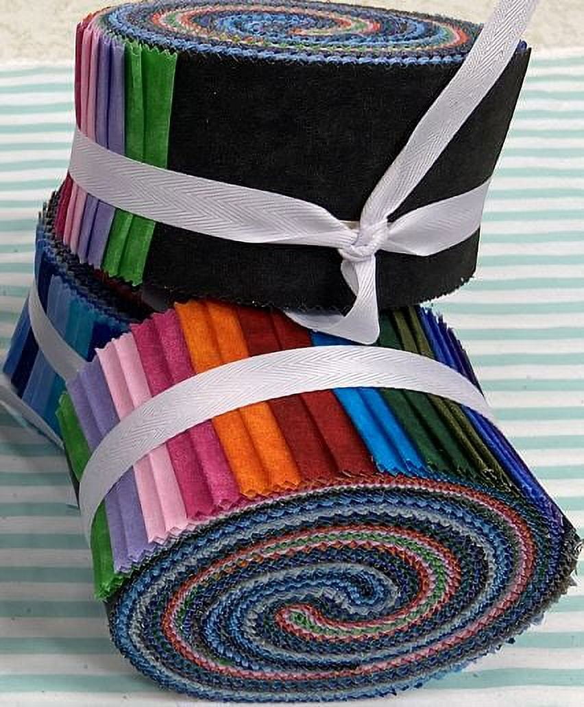 Jelly Roll Marbled Colors Marbles Mottled Blenders Multi-Color 2.5" Roll Up Cotton Precuts (M536.14)