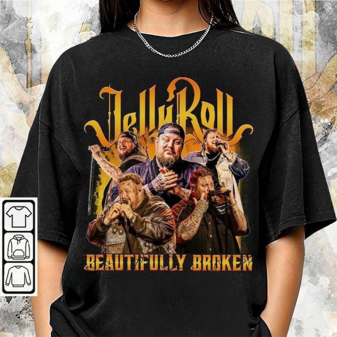 Jelly Roll Music Concert Roll Shirt, The Beautiful Broken Tour 2024