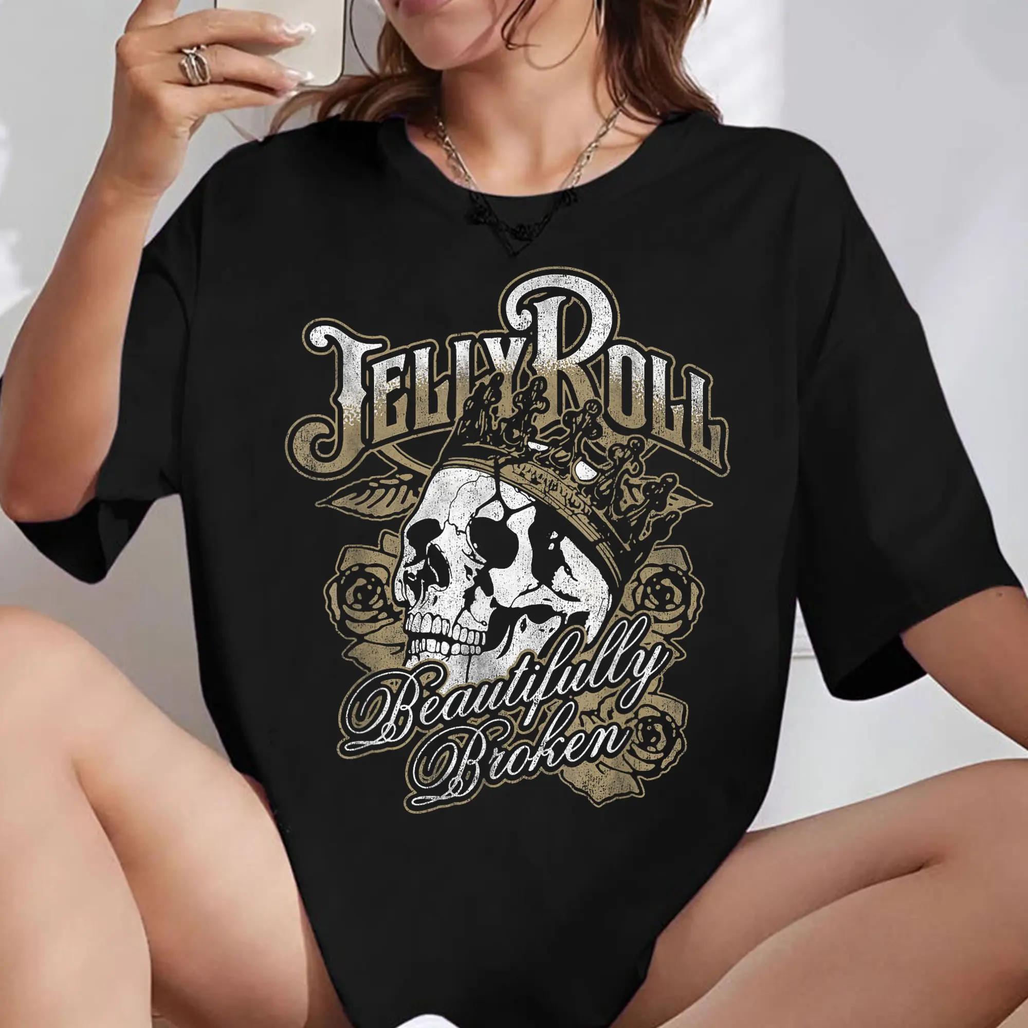 Jelly Roll Music Concert Roll Shirt, The Beautiful Broken Tour 2024