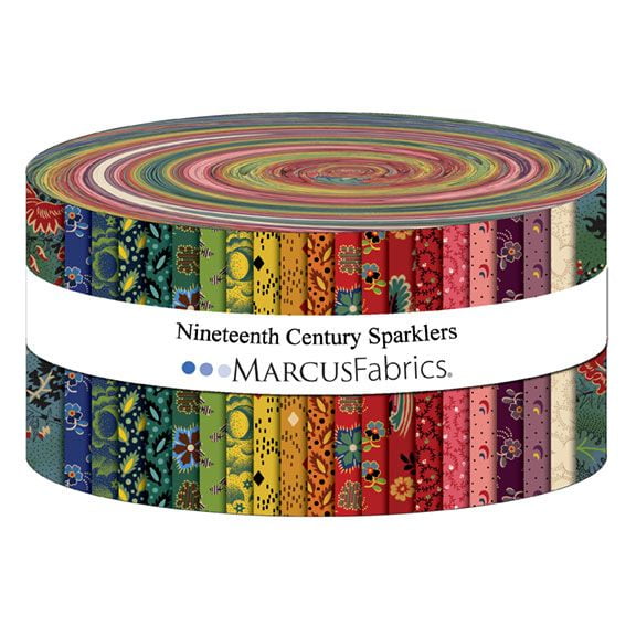 Jelly Roll - Nineteenth Century Sparklers 19th Century Florals Pam Buda Marcus Fabrics 40pc Design Roll 2.5" Strips Roll-Up Bundle Quilter's Cotton Fabric Precuts (ST109-0006) M494.59