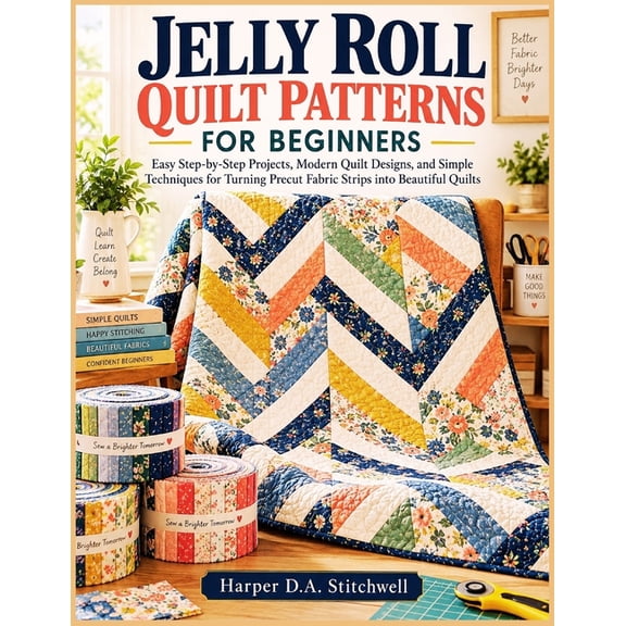 Jelly Roll Quilt Patterns for Beginners: Easy Step-by-Step Projects, Modern Quilt Designs, and Simple Techniques for Tur, (Paperback)
