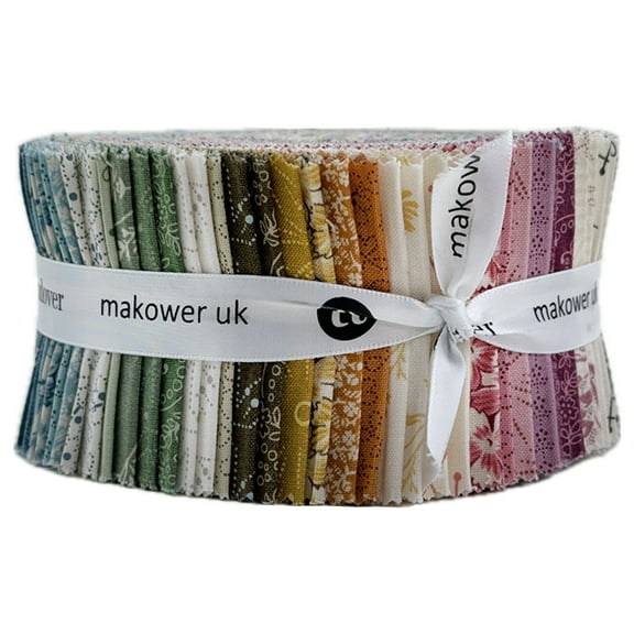 Jelly Roll - Sewing Basket by Edyta Sitar for Andover Fabrics Double Scoop 40pc Design Roll 2.5" Strips Roll-Up Bundle Quilter's Cotton Fabric Precuts (2S-SB-X) M535.34