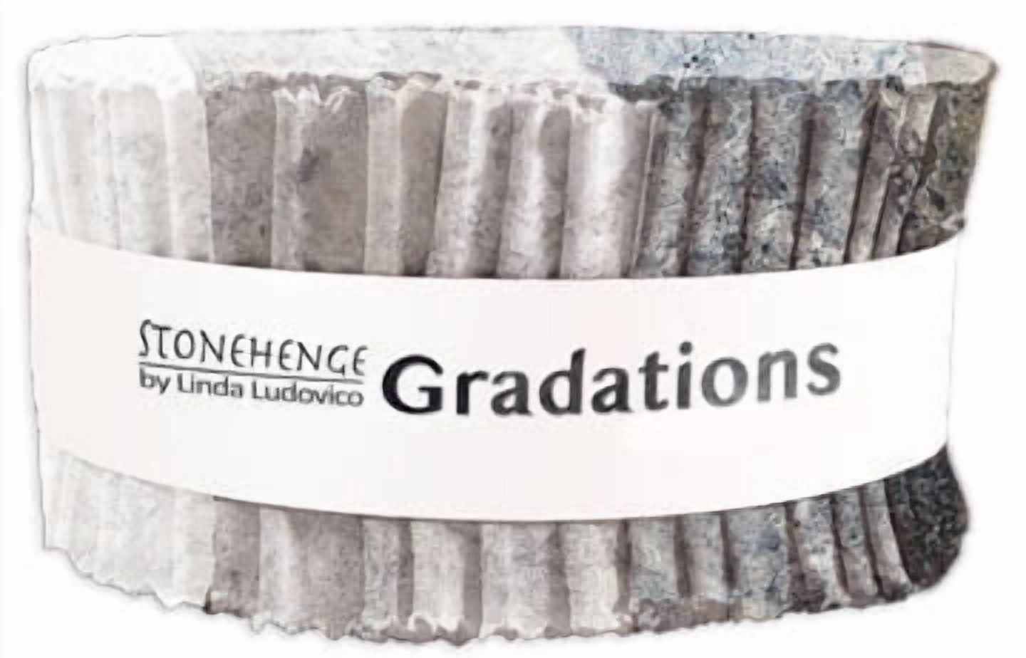 Jelly Roll - Stonehenge by Linda Ludovico Gradations Graphite Grays Greys 2.5" Strips Roll-Up Bundle Quilter's Cotton Fabric Precuts (SGRAD40-99) M534.22