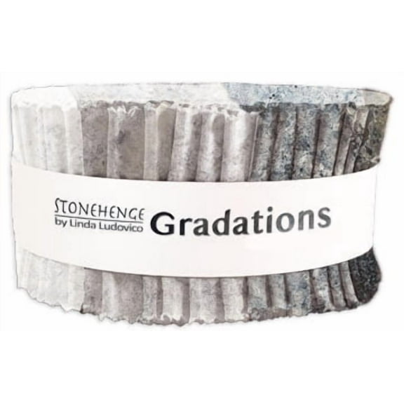 Jelly Roll - Stonehenge by Linda Ludovico Gradations Graphite Grays Greys 2.5" Strips Roll-Up Bundle Quilter's Cotton Fabric Precuts (SGRAD40-99) M534.22