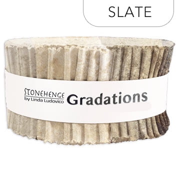 Jelly Roll - Stonehenge by Linda Ludovico Gradations Slate Northcott 2.5" Strips Roll-Ups Bundle Quilter's Cotton Fabric Precuts (SGRAD40-98) M417.13