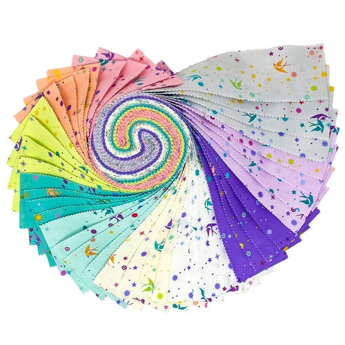 Jelly Roll - Tula Pink True Colors Fairy Dust FreeSpirit 40pc Design Roll 2.5" Strips Roll-Up Bundle Quilter's Cotton Fabric Precuts (FB4DRTP.FAIRYDUST) M534.28