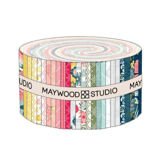 Jelly Roll - Vintage Flora 2.5" Fabric Strips Maywood Studio Roll-Ups Fabric Bundle Quilter's Cotton Precuts (ST-MASVINF) M494.52
