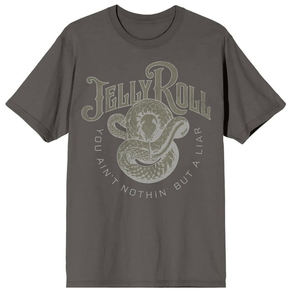 Jelly Roll "You Ain't Nothin' But A Liar Snake" Men's Brown Short Sleeve Tee-Medium
