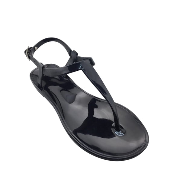 Jelly Sandals for Women Pearl Open Toe Flip Flops Summer Flat Beach Rain Shoes, 42