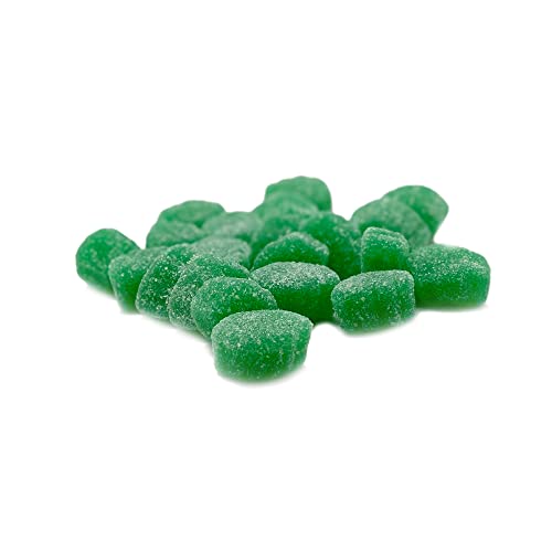 Jelly Spearmint Leaves Slices - 3lb Resealable Stand Up Candy Bag - Chewy Green Gummi Candies in Leaf Shapes - Sugar Coated - Spearmint Flavored