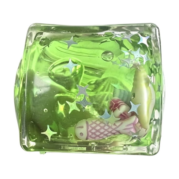 Jelly Squishy Mini Square Liquid Floating Ornament Squeeze for Fun Sensory Fidget Relaxation and Daily Fun Anxiety Relief Home Office Pocket Gift Use