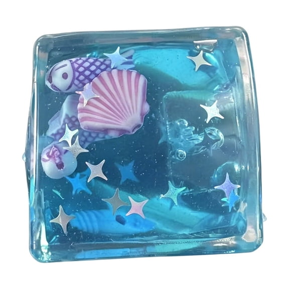 Jelly Squishy Mini Square Liquid Floating Ornament Squeeze for Fun Sensory Fidget Relaxation and Daily Fun Anxiety Relief Home Office Pocket Gift Use