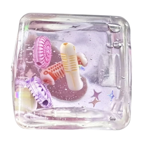 Jelly Squishy Mini Square Liquid Floating Ornament Squeeze for Fun Sensory Fidget Relaxation and Daily Fun Anxiety Relief Home Office Pocket Gift Use