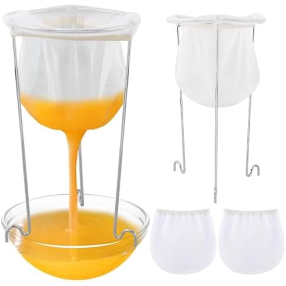 Jelly Strainer Stand with 3 Reusable Staining Bags,Stable Strainer Sieve Stand Kit,Reusable Food Filter Bag Jelly Bags, for Straining Juice Yogurt Cheese Broth Nut Milk$$Home Decor, Kitchen, & Other