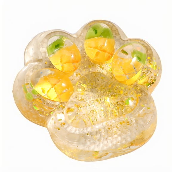 Jelly Wax Strawberry Cat Paw Squishy, Ice Cube Sticky Mud Feel Stress Ball, Slow Rising TPR Fidget for Decompression & Fun