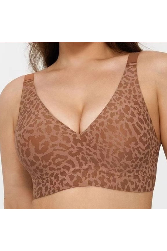 Jelly Wireless Womens Comfortable Wireless Bras - Push Up Seamless Bralette - Deep V Invisible T-Shirt Bra - Ultra-Soft Everyday Support Lingerie 2026