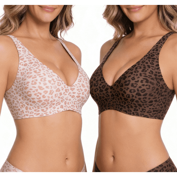 Jelly Wireless Womens Comfortable Wireless Bras - Push Up Seamless Bralette - Deep V Invisible T-Shirt Bra - Ultra-Soft Everyday Support Lingerie 2026