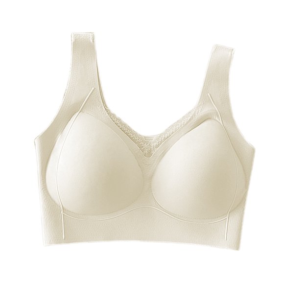 Jelly bras for women push up Wirefree Bras for Women Full Coverage No Underwire Everyday Bras Comfortable Sports Bras (White,XL)