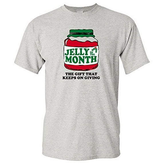 Jelly of The Month Club, The Gift That Keeps On Giving - Funny Christmas Movie T Shirt - 2X-Large - Sport Grey