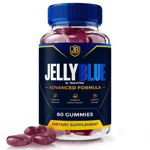 JellyBlue Gummies with a Natural Daily Blend for Energy & Wellness | Great-Tasting, Easy-to-Chew Jelly Blue Gummies (60 Gummies)